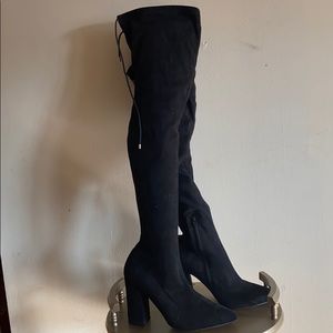 Forever 21 Black Over the Knee Heels